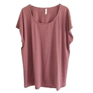 Simply Cacique Tee Pink Red Short Sleeves 22/24